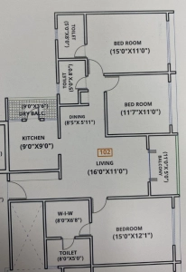 Zen Elite Floor Plan - 1157 sq.ft. 