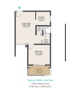 VTP Beaumonde Floor Plan - 448 sq.ft. 