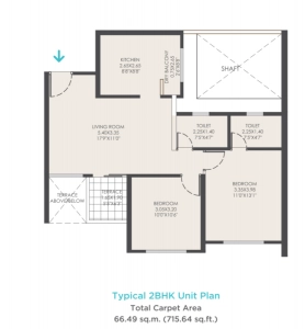 VTP Cygnus Floor Plan - 715 sq.ft. 
