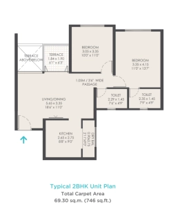 VTP Cygnus Floor Plan - 746 sq.ft. 