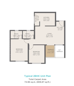 VTP Cygnus Floor Plan - 806 sq.ft. 