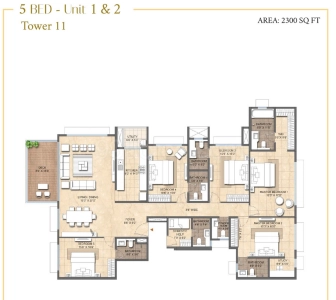 Lodha Bella Vita Floor Plan - 2300 sq.ft. 