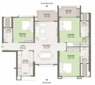 Raheja Reserve Floor Plan - 1836 sq.ft. 