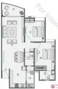 Krishna Fairmont Floor Plan - 1175 sq.ft. 