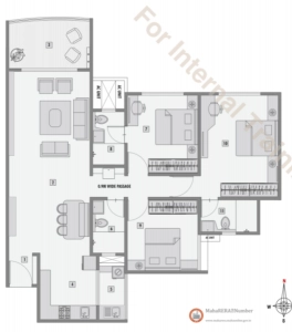 Krishna Fairmont Floor Plan - 1444 sq.ft. 